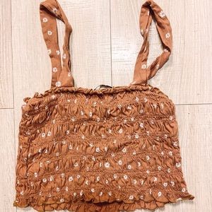 American Eagle Crop Smocked top NWT